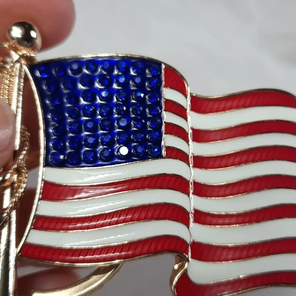 Waving American Flag Keychain